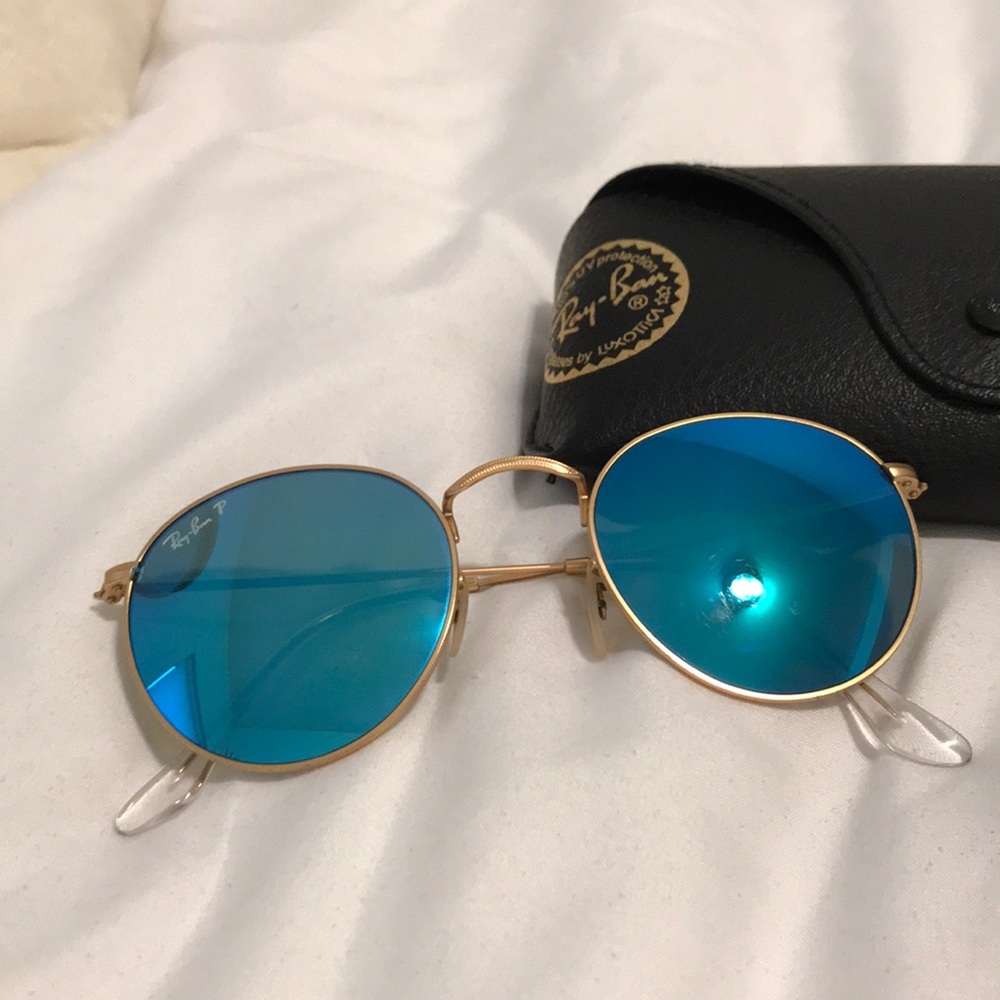 Ray Ban Round Flash Lenses Gold